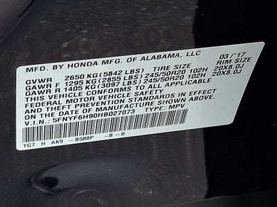 2017 Honda Pilot Touring