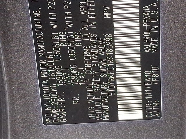 2024 Toyota Sienna XLE 7 Passenger