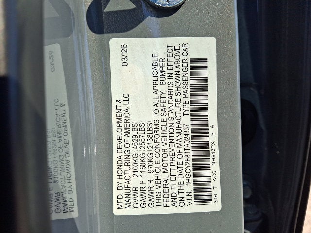 2026 Honda Accord Hybrid Touring