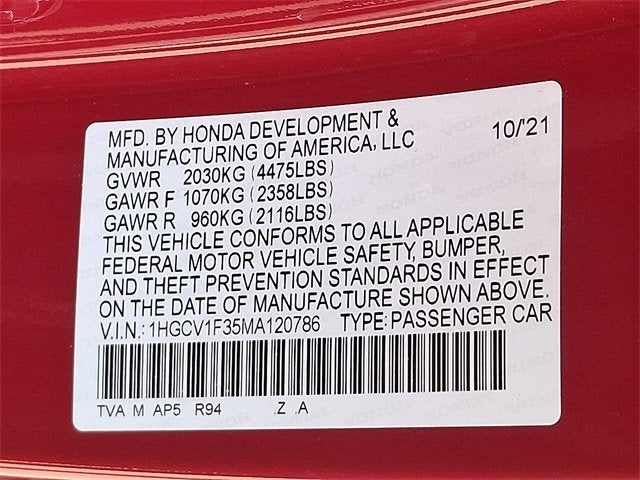 2021 Honda Accord Sedan Sport