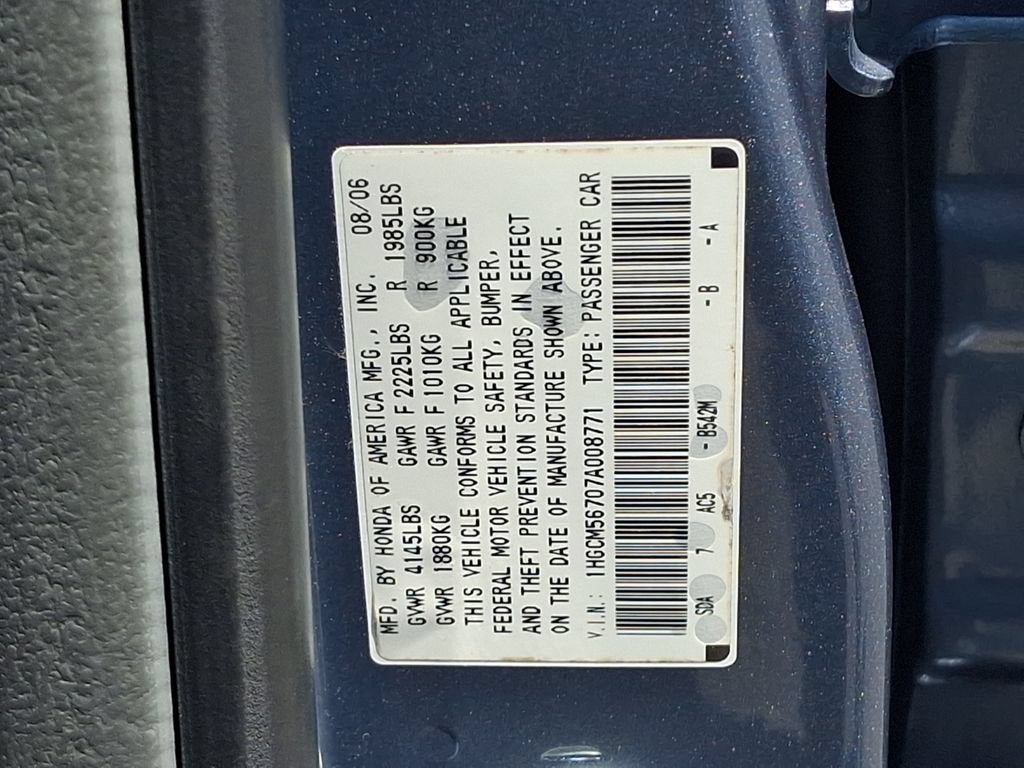 2007 Honda Accord Sdn EX
